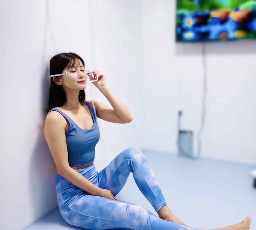 酸素ボックス(カプセル)の利用様子